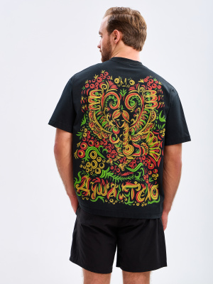 Футболка Хохлома Oversized (M, Унисекс, Black)