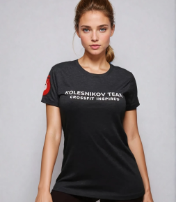 Женская футболка KT Text logo (S, Kolesnikov Team, Женский, Синий)