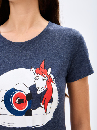 Женская футболка  UNICORN 2.0 (S, Женский, Синий)