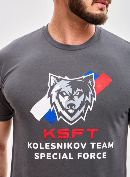 Мужская футболка KSFT Logo (Kolesnikov Special Force Team Patriot, L, Серый, Мужской)