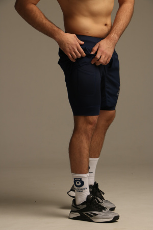 Шорты мужские с компрессией The Versatile Short w/ Compression Liner (Kolesnikov Special Force Team Patriot, XL, Navy Blue)