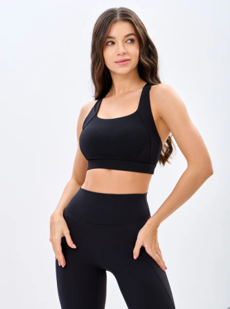 Спортивный топ All-Fit (L, Basic Lux, Женский, Черный)