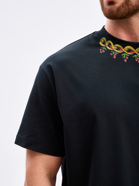 Футболка Хохлома Oversized (M, Унисекс, Black)