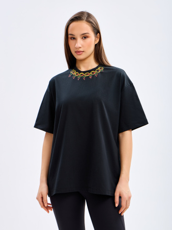 Футболка Хохлома Oversized (M, Унисекс, Black)
