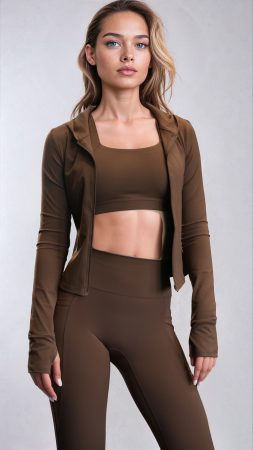 Рашгард на молнии Hood Jacket (S, Almond, Женский, Gonna Bee Summer)