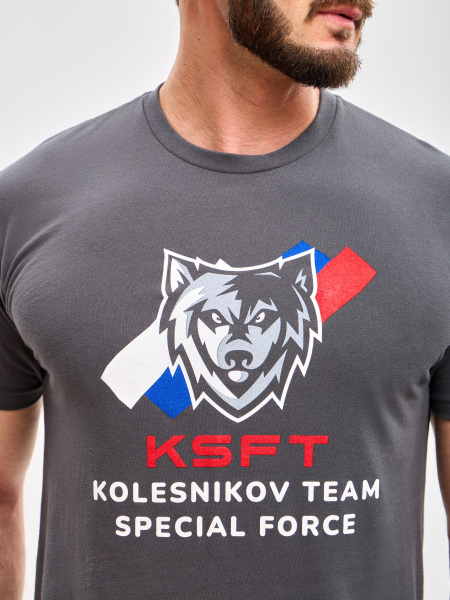 Мужская футболка KSFT Logo (S, Kolesnikov Special Force Team Patriot, Мужской, Серый)