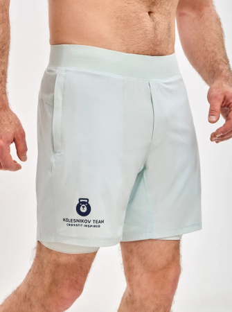 Мужские шорты Versatile shorts/compression 7 (M, Мужской, Sky)